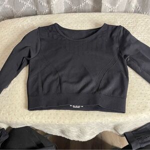 SHEIN crop top workout set with tummy control sz S